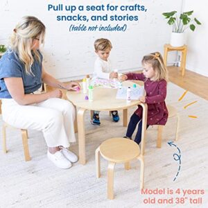 ECR4Kids Bentwood Stackable Stools, Classroom Furniture, Natural, 6-Piece