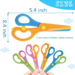 LovesTown Preschool Training Scissors,4Pcs Children Safety Pre-School Safety Scissors Art Craft Scissors