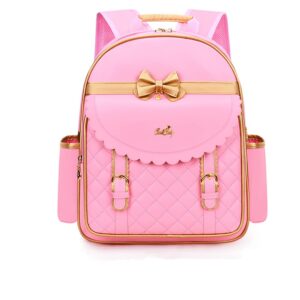 children's backpack princess girl school bag pu waterproof casual daypack