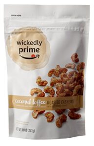 wickedly prime roasted cashews, coconut toffee, 8 ounce