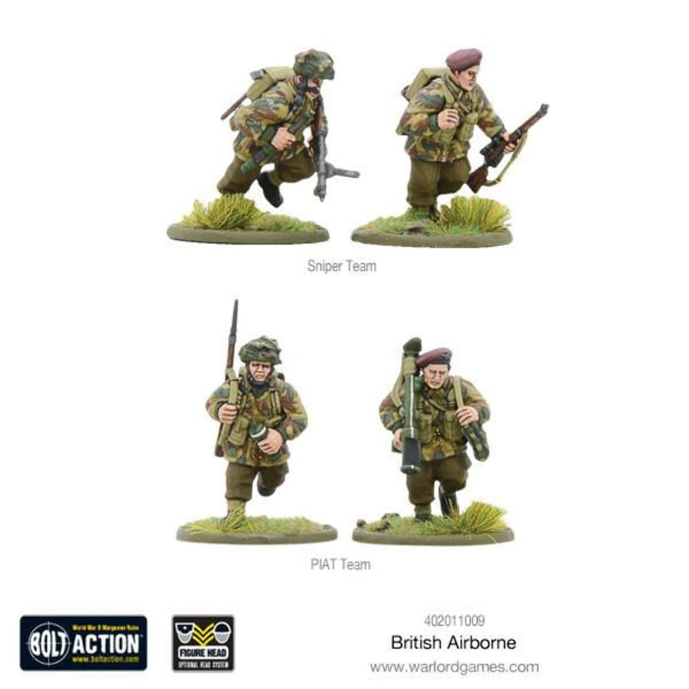 Warlord Bolt Action British Airborne Allied Paratroopers 1:56 WWII Military Wargaming Plastic Model Kit, Small