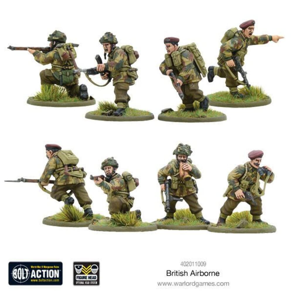 Warlord Bolt Action British Airborne Allied Paratroopers 1:56 WWII Military Wargaming Plastic Model Kit, Small