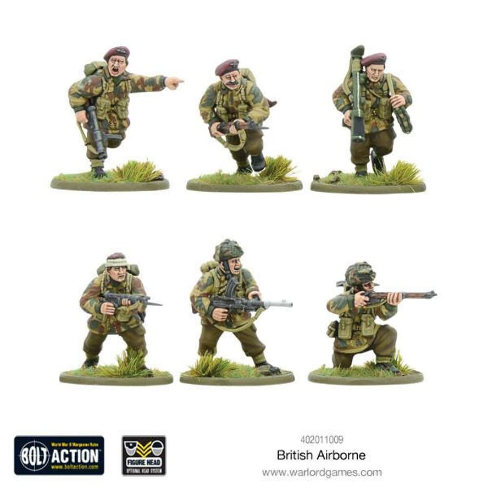 Warlord Bolt Action British Airborne Allied Paratroopers 1:56 WWII Military Wargaming Plastic Model Kit, Small