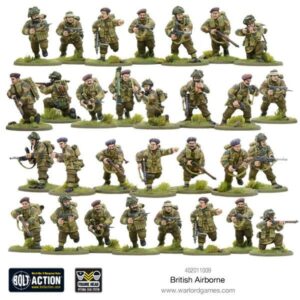 Warlord Bolt Action British Airborne Allied Paratroopers 1:56 WWII Military Wargaming Plastic Model Kit, Small