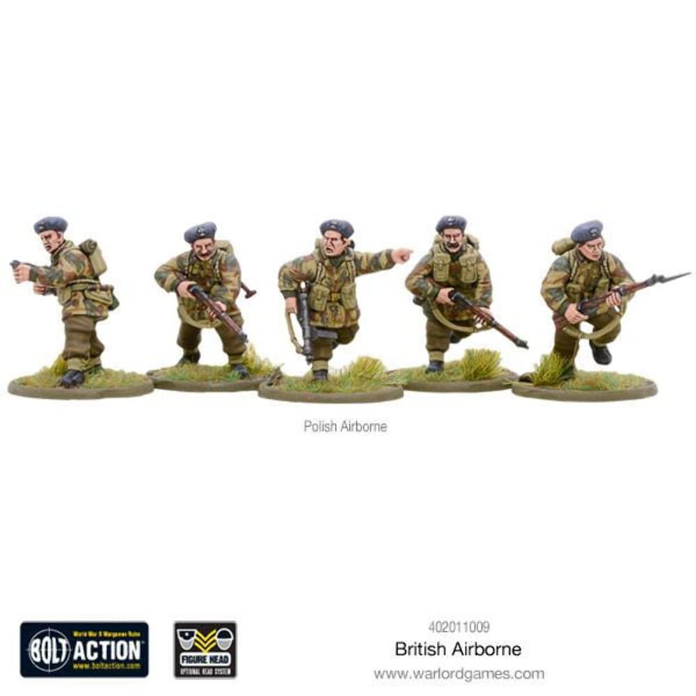 Warlord Bolt Action British Airborne Allied Paratroopers 1:56 WWII Military Wargaming Plastic Model Kit, Small