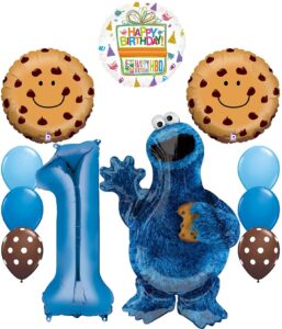 cookie monsters happy 1st birthday balloon decorations and party supplies