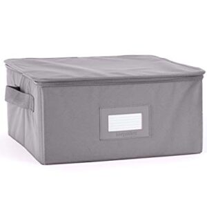 Covermates Keepsakes - Zip-Top Storage Box - Heavy Duty Polyester- Reinforced Handles - Stackable Design - Indoor Storage-Graphite