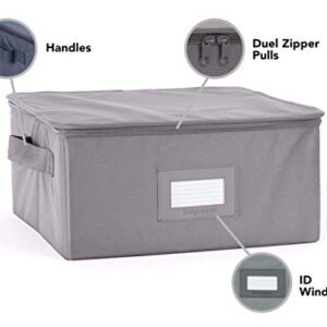 Covermates Keepsakes - Zip-Top Storage Box - Heavy Duty Polyester- Reinforced Handles - Stackable Design - Indoor Storage-Graphite