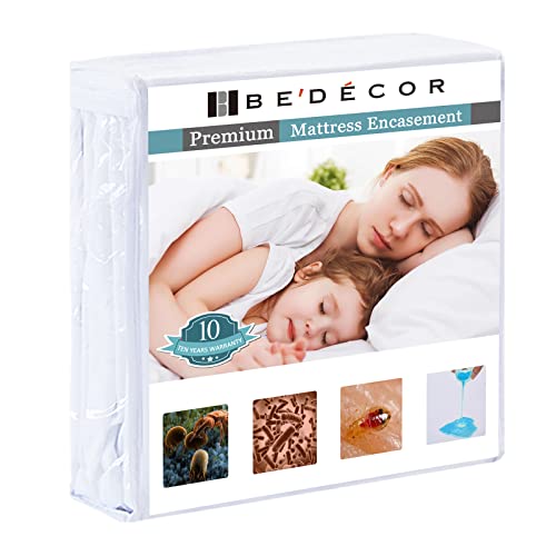 Bedecor Zippered Twin Mattress Protector Cover for 7"-9" Depth Mattress,Fully Encased Liquid Proof Urine Pee Protection Breathable Smooth Incontinence Pet Baby Potty Training