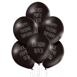 funny party pieces abusive birthday balloons - pack of 12 different funny offensive balloons (for her)