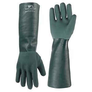 wells lamont men's 18 inch chemical gloves, green, 2 count pack