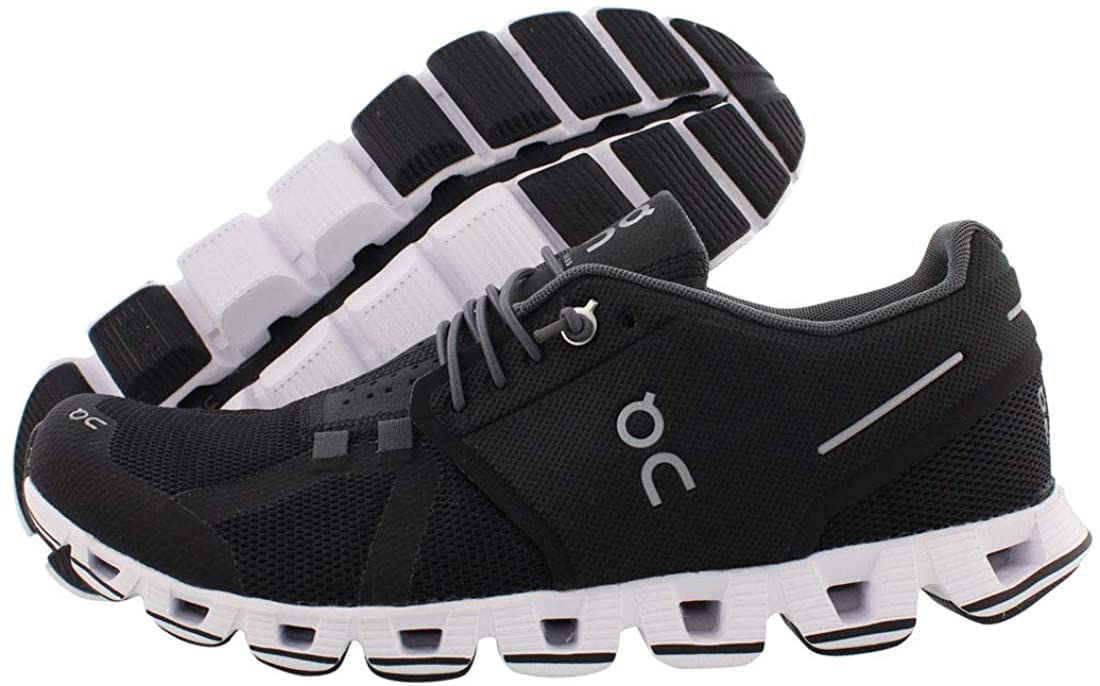 ON Women's Cloud Sneakers, Black/White, 6.5