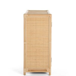 KOUBOO Rattan Chippendale Storage Cabinet with 2 Doors, Natural Color