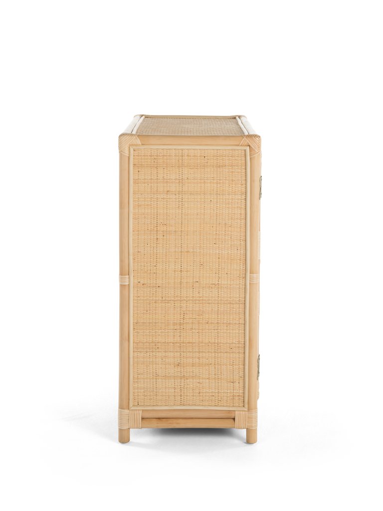 KOUBOO Rattan Chippendale Storage Cabinet with 2 Doors, Natural Color