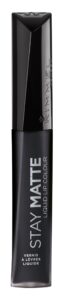 rimmel london stay matte liquid lip color with full coverage kiss-proof waterproof matte lipstick formula that lasts 12 hours - 840 pitch black, .21oz