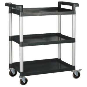 winco utility cart, black, 32" x 16"