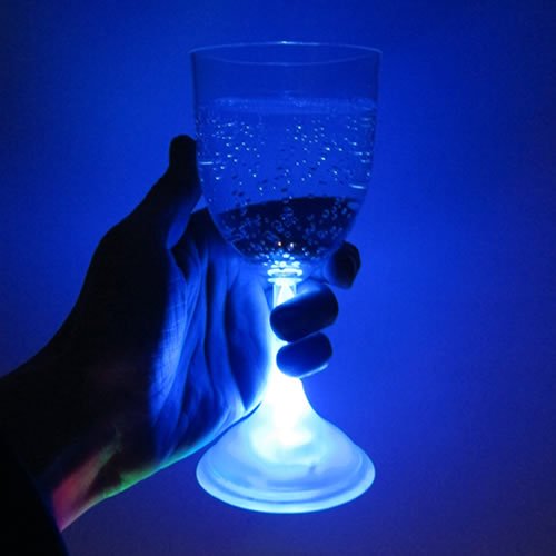 Light Up Wine Glasses (Set of 6) - 11 oz Glowing LED Wine Glasses (Multi-Color)