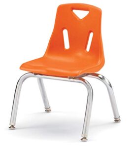 jonti-craft berries 8142jc6114 stacking chairs with chrome-plated legs, 12" height, orange, pack of 6