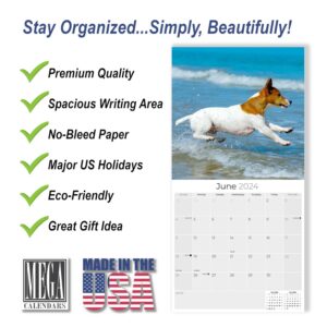 2023 2024 Jack Russell Calendar - Dog Breed Monthly Wall Calendar - 12 x 24 Open - Thick No-Bleed Paper - Giftable - Academic Teacher's Planner Calendar Organizing & Planning - Made in USA