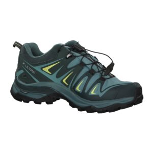 Salomon X Ultra 3 Gore-TEX Hiking Shoes for Women, Artic/Darkest Spruce/Sunny Lime, 5.5