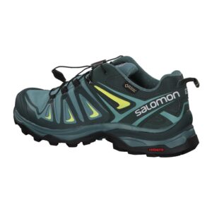 Salomon X Ultra 3 Gore-TEX Hiking Shoes for Women, Artic/Darkest Spruce/Sunny Lime, 5.5