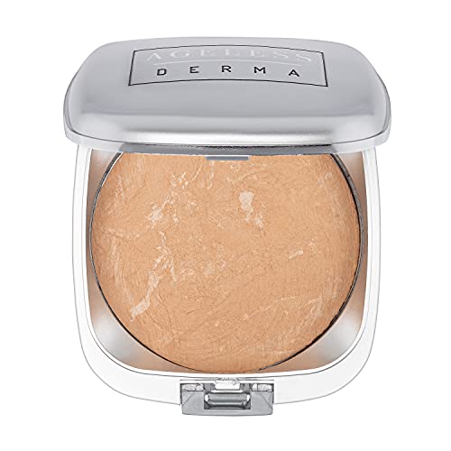 Ageless Derma Mineral Baked Foundation Makeup- Vegan - Paraben - Gluten and Cruelty Free Powder foundation (Simply Beige)