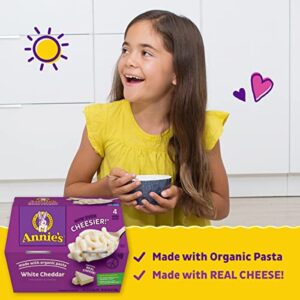 Annie's White Cheddar Microwave Mac and Cheese with Organic Pasta Cups, 4 Ct, 8.04 oz