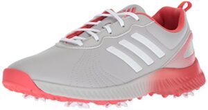 adidas women's response bounce golf shoe, grey two ftwr white/real coral s, 8.5 medium us