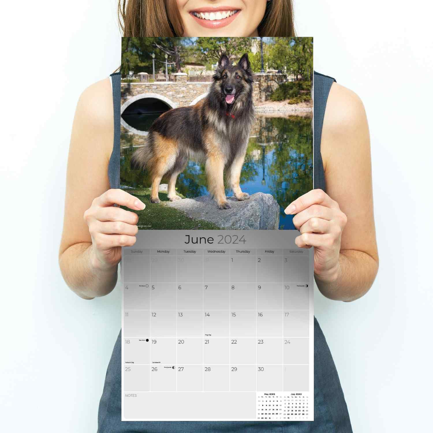 2023 2024 Belgian Shepherd Calendar - Dog Breed Monthly Wall Calendar - 12 x 24 Open - Thick No-Bleed Paper - Giftable - Academic Teacher's Planner Calendar Organizing & Planning - Made in USA