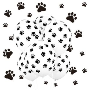 koogel 100 pcs paw print balloons, 12 inches paw balloons dog print balloons for weddings, birthdays, party decorations