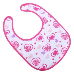 Littleforbig Cotton Waterproof Adult Babydoll Bib with Adjustable Velcro Closure Printed 2 Packs - Gamer and Princess Hearts Adult Bibs