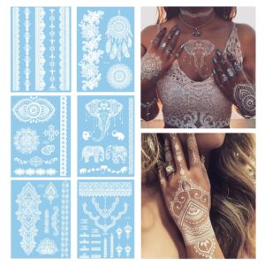 6 sheets temporary tattoo,flash fake waterproof body tattoos stickers women wedding party