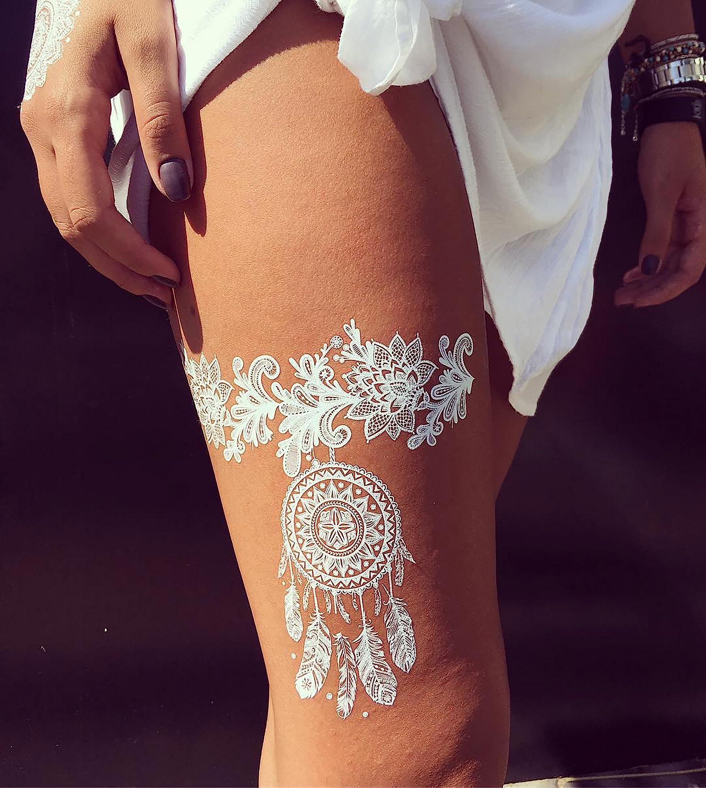 6 Sheets Temporary Tattoo,Flash Fake Waterproof Body Tattoos Stickers Women Wedding Party