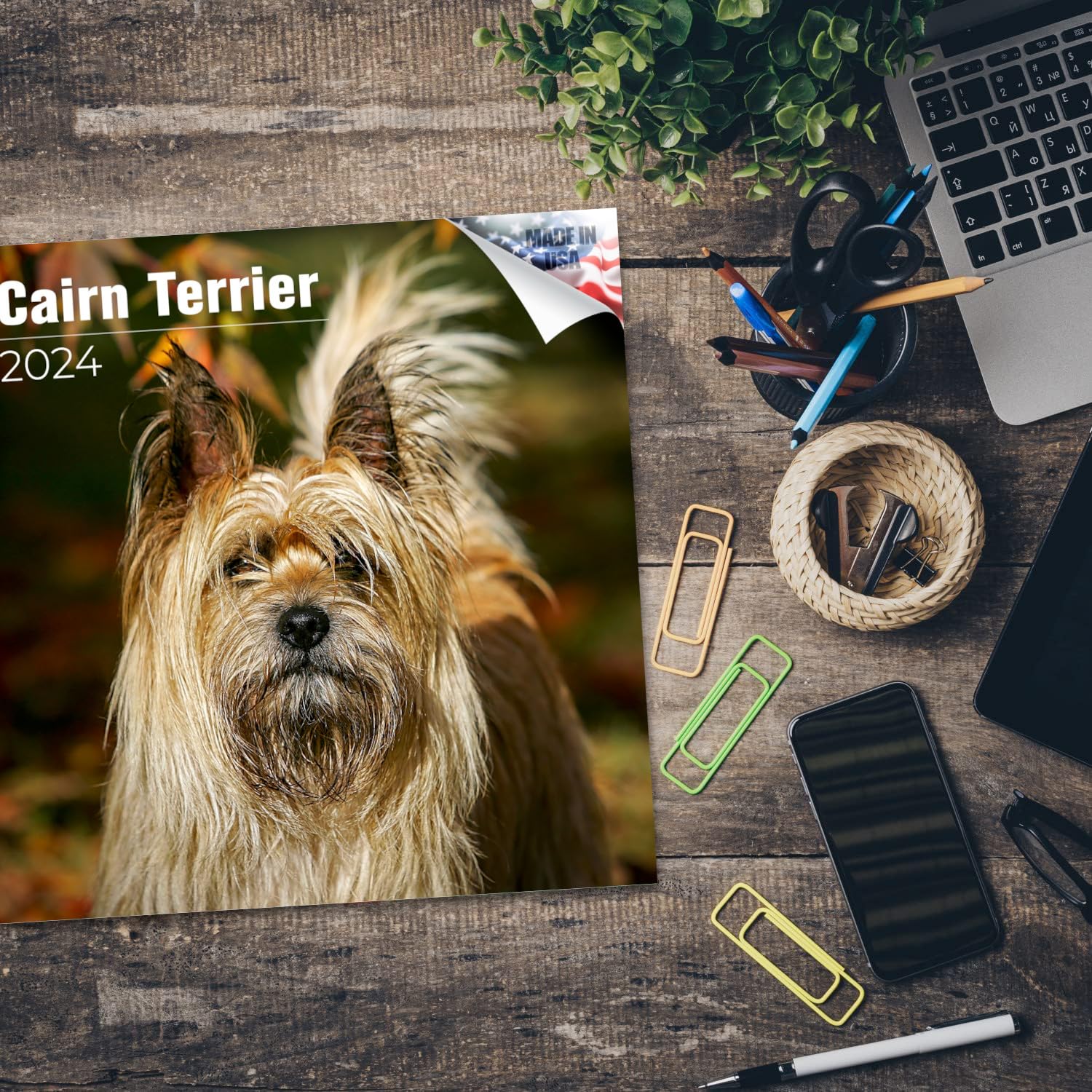 2023 2024 Cairn Terrier Calendar - Dog Breed Monthly Wall Calendar - 12 x 24 Open - Thick No-Bleed Paper - Giftable - Academic Teacher's Planner Calendar Organizing & Planning - Made in USA