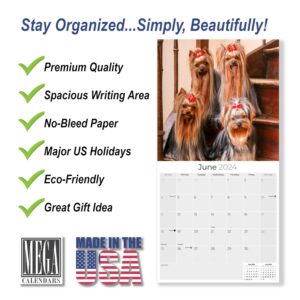 2023 2024 Yorkshire Terrier Calendar - Dog Breed Monthly Wall Calendar - 12 x 24 Open - Thick No-Bleed Paper - Giftable - Academic Teacher's Planner Calendar Organizing & Planning - Made in USA