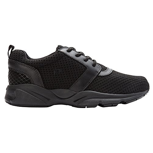 Propét Women Stability X Sneaker, Black/Berry, 11 X-Wide