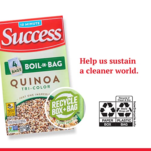 Success Boil-In-Bag Quinoa, Quick Tri-Color Quinoa, 12-Ounce Box