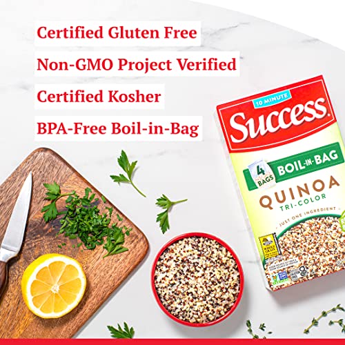 Success Boil-In-Bag Quinoa, Quick Tri-Color Quinoa, 12-Ounce Box