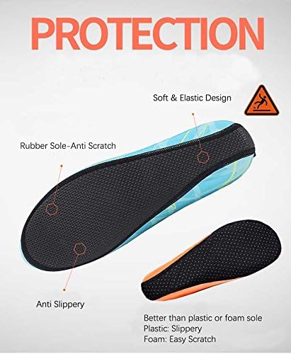 Epicgadget(TM) Quick-Dry Water Shoes, Barefoot Flexible Water Skin Shoes Aqua Socks for Beach, Swim, Diving, Snorkeling, Running, Surfing and Yoga Exercise (Black, L. US 7-8 EUR 38-39)