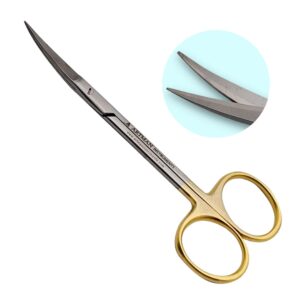 scissors curved 5 inches with tungsten carbide inserts gold plated handle extra sharp artman brand