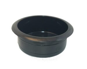 fr universal replacement plastic cup holder, black, 3 3/8" diameter