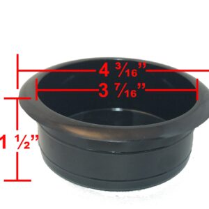 FR Universal Replacement Plastic Cup Holder, Black, 3 3/8" Diameter