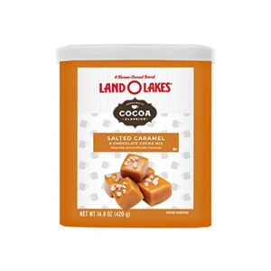 land o lakes cocoa classics, salted caramel & chocolate hot cocoa mix, 14.8-ounce canister