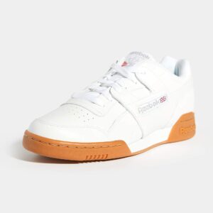 Reebok Men Workout Plus Sneaker, White/Carbon/Classic red, 9