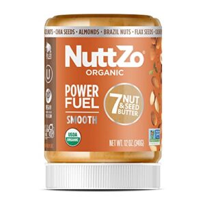 nuttzo, organic, power fuel, 7 nut & seed butter, smooth, 12 oz (340 g)