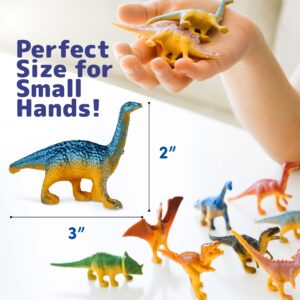 PREXTEX Mini Toy Dinosaurs Figure (72 Count) Best for Dinosaur Party Favors Cake Toppers Easter Eggs Filler, Plastic Dinosaur Figurines, Dinosaur Cupcake Toppers, Small Dinosaur Toys, Cupcake Toppers