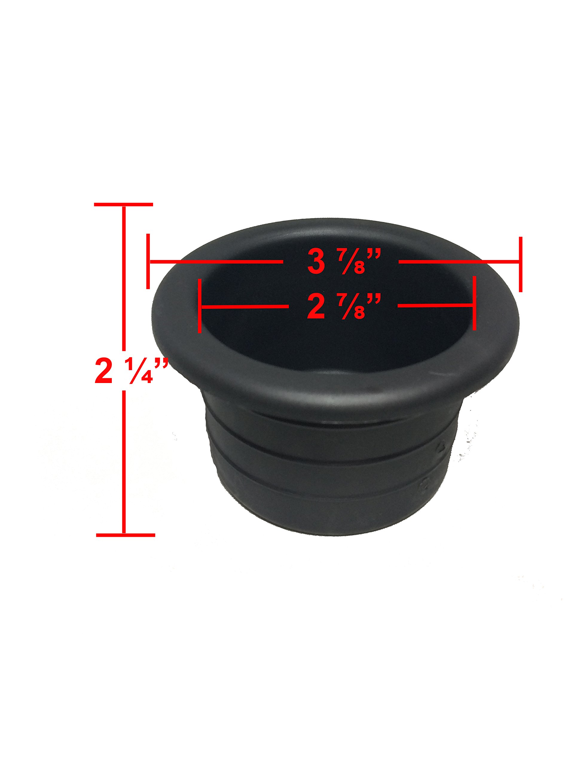 FR Universal Replacement Plastic Cup Holder, Black, 2 7/8" Diameter