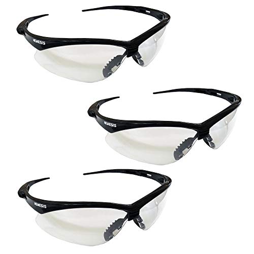 3000355 Clr Af W/Blk Fr.Nemesis Safety Glasses W/Lanyard