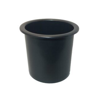 fr universal replacement plastic cup holder, black, 3 5/8" diameter