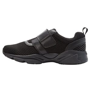 propét women stability x strap sneaker, black, 10 medium